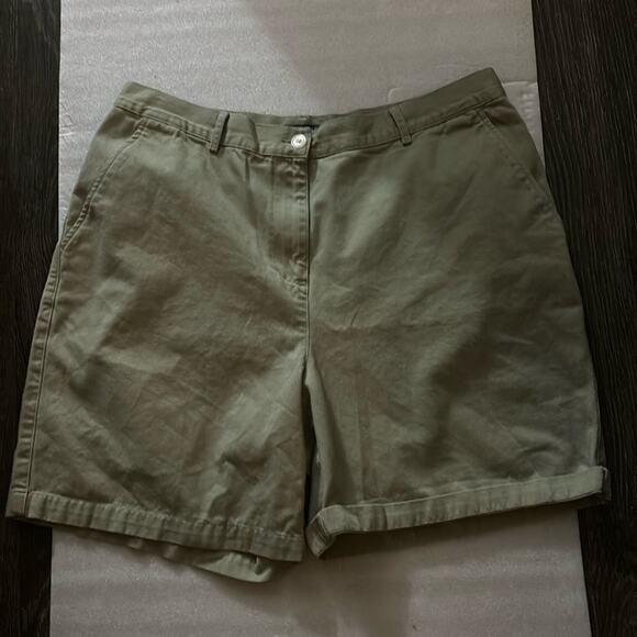 Lauren Ralph Lauren Khaki Chino Shorts 14W School Preppy Plus Unisex Baggy - Picture 3 of 9